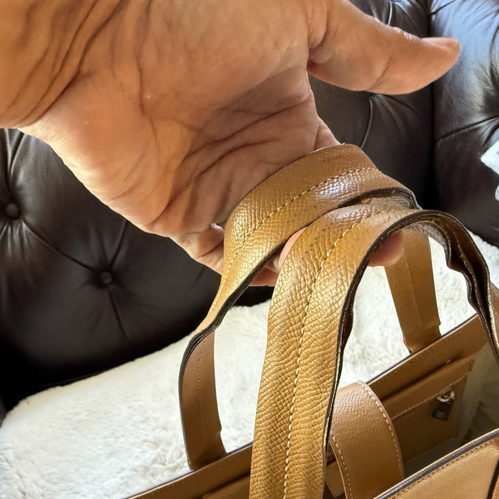 Bally Cube Caramel Saffiano Preloved Bag Quiet Luxury EUC (Handles Need Work) - Picture 10 of 10
